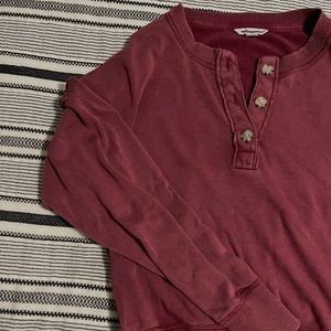 American Eagle Cropped Half Button Up